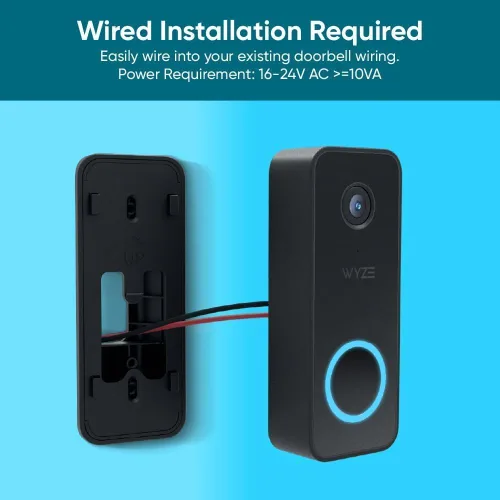 Miniatura 5 de Cámara de timbre v2 + Kit de cuña, timbre de video inteligente 2K con aviso de voz activado por movimiento, visión nocturna, audio bidireccional