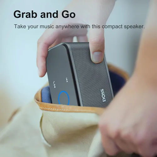 Miniatura 6 de DOSS SoundBox Touch - Altavoz inalámbrico Bluetooth con sonido HD de 12W y graves profundos, resistente al agua IPX5, 20 horas de reproducción, Gris