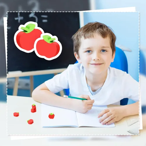Miniatura 6 de 60 mini borradores de manzana para niños, regalos de bienvenida a la escuela, para contar en el aula, manipulativos de matemáticas, suministros