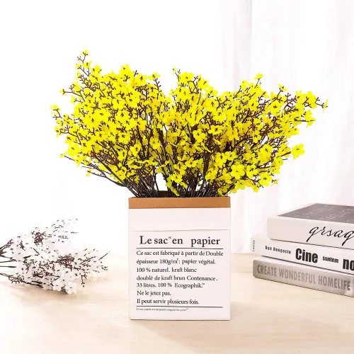 Miniatura 11 de 15 piezas de flores artificiales de aliento de bebé, plantas de seda falsas con sensación real, ramos florales de bricolaje para decoración de bodas