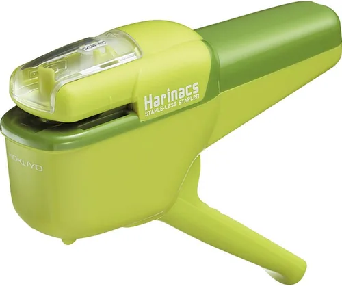 Miniatura 16 de Kokuyo, Grapadora sin grapas, Harinacs de mano sin grapas, hasta 10 hojas sin grapas, grapadora compacta portátil sin agujeros, blanca, importada