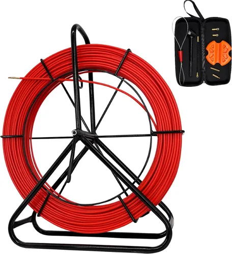 Miniatura 10 de 8MM 450FT Cable de alambre de fibra de vidrio Barra continua de fibra de vidrio Cable de cinta de fibra de vidrio Rod de alambre con rueda de jaula