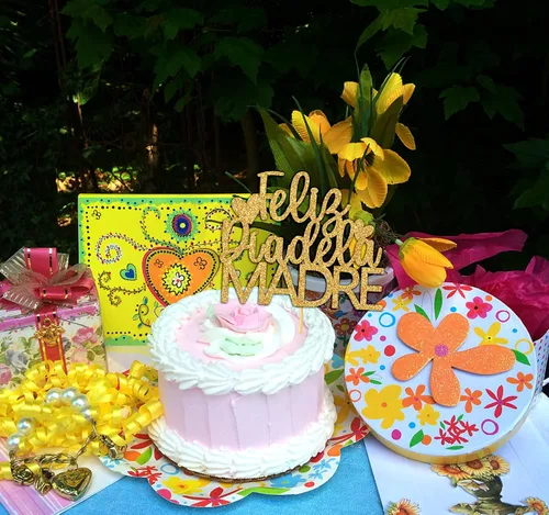 Miniatura 5 de Decoración para tartas Feliz Día de la Madre, decoración de pastel Feliz Cumpleaños, Feliz dia Mama, suministros de decoración de fiesta del día