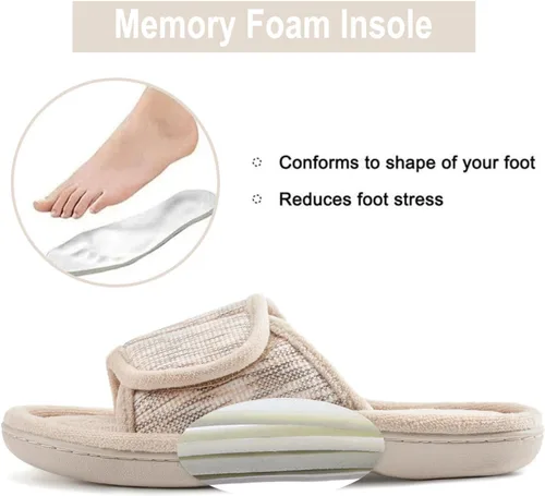 Miniatura 6 de RockDove - Pantuflas de espuma viscoelástica ajustables con envoltura para mujer