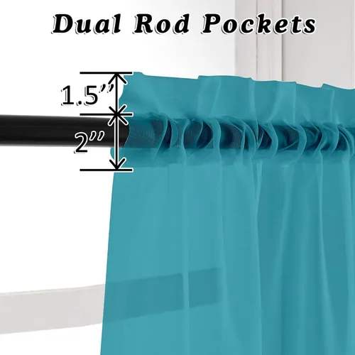 Miniatura 116 de OVZME Cortinas traslúcidas, ligeras, suaves, para estudio, sala de estar y dormitorio, juego de 2 paneles, 42 pulgadas de ancho x 84 pulgadas