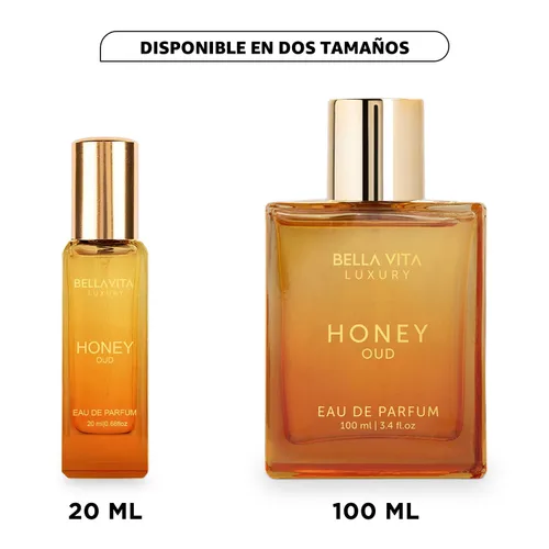 Miniatura 9 de Bella Vita Luxury Honey OUD Eau de Parfum Edición de Viaje Tamaño de Bolsillo 20 ml Perfumes Mini de Larga Duración para Mujeres Notas: Pachulí