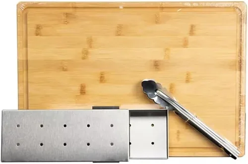 Miniatura 2 de Juego de regalo para ahumador de barbacoa definitivo con tabla de cortar de madera