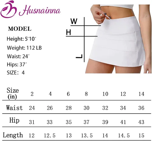Miniatura 5 de Husnainna - Falda de tenis plisada de cintura alta con bolsillos, falda pantalón de golf para mujer, pantalones cortos incorporados