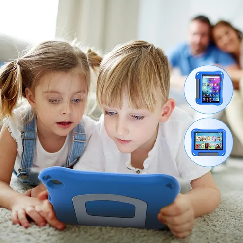 Miniatura 2 de DiHines - Funda para tablet de 8 pulgadas, fundas ligeras a prueba de golpes con soporte de asa, color azul