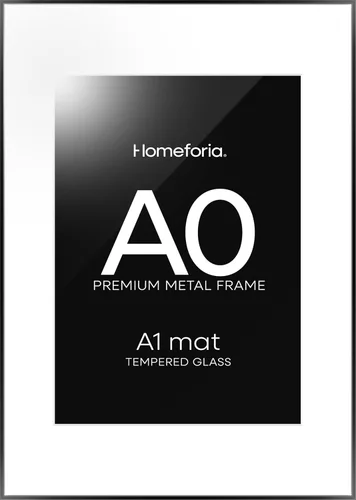 Homeforia Marco para póster tamaño A0, color negro, de alta gama, de 33.1 x 46.8 pulgadas, marcos de fotos grandes con paspartú de 23.4 x 33.1