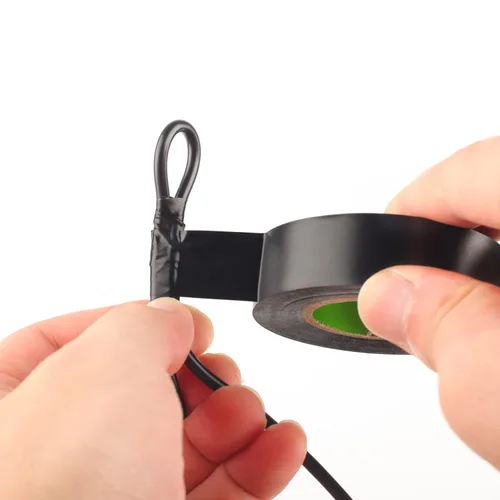 Miniatura 6 de FRICHOM Cinta eléctrica 10 rollos de cinta eléctrica profesional impermeable o negra y cinta de alambre de 0.71 pulgadas de ancho, 60 pies de largo