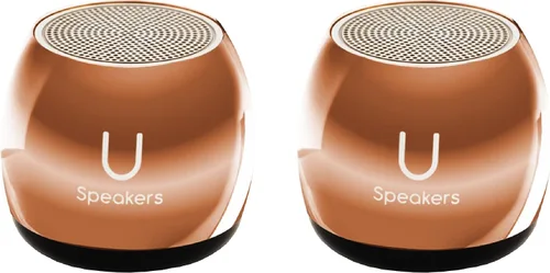 Miniatura 10 de Fashionit U Speakers - Paquete de 2 altavoces micro Bluetooth para computadora con altavoz a juego, micrófono integrado y control remoto