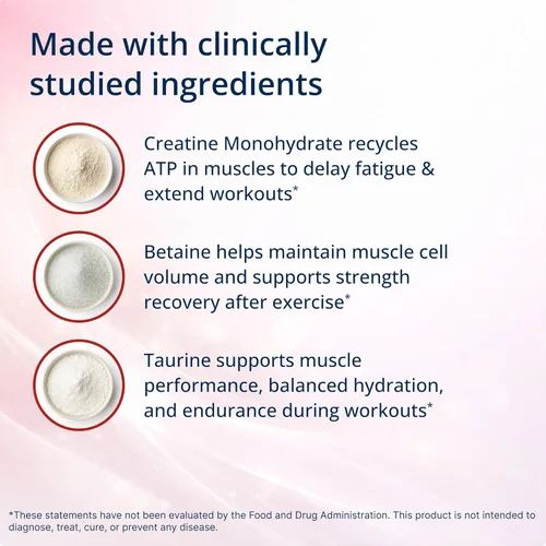 Miniatura 3 de Metagenics Creatine UP - Suplemento de creatina para mujeres y hombres con betaína y taurina - Apoya el crecimiento muscular, la fuerza