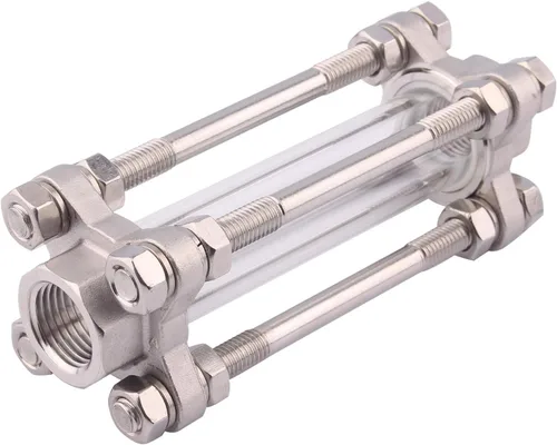 Miniatura 4 de DERNORD Vidrio de visión en línea con rosca hembra, flujo sanitario de vista recta, construcción en SUS316, 1/2" NPT hembra