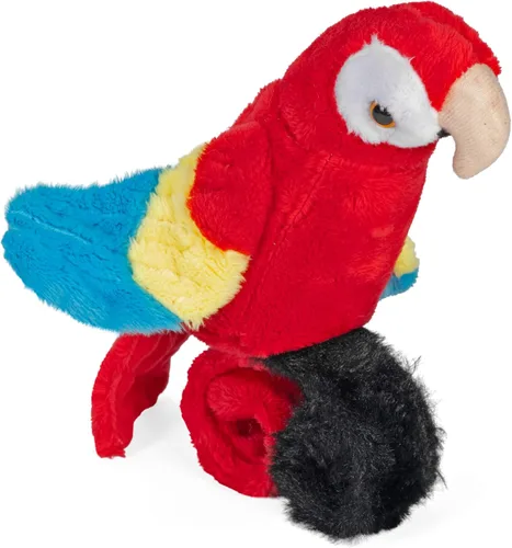 Miniatura 2 de Wild Republic Perching loro, guacamayo escarlata, pulsera a presión, registros y repeticiones, 9 pulgadas, regalo para niños, juguete de peluche