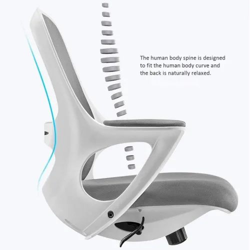 Miniatura 2 de Silla de oficina con asiento de malla transpirable, silla de computadora con altura de asiento ajustable y silla de tareas con reposabrazos firmes