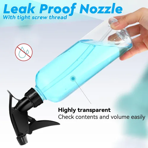 Miniatura 3 de Lallisa 36 botellas de plástico de 16 onzas a prueba de fugas, botellas vacías para soluciones de limpieza, botella rociadora de agua con boquilla