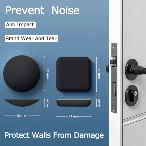 Miniatura 2 de Topes de Puerta Protector de Pared Protector Amortiguador Pomo de Puerta Parachoques de Manija de Puerta Silenciador Autoadhesivo Almohadilla
