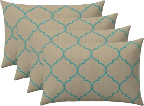 Miniatura 132 de RSH DECOR: Sunbrella - Juego de 4 almohadas lumbares, 20 x 12 pulgadas, tela de rendimiento resistente al agua y a la decoloración, fundas
