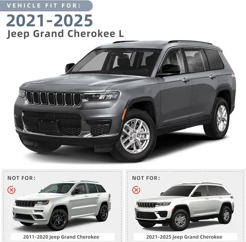 Miniatura 2 de Protectores de lluvia in Channel para Jeep Grand Cherokee L 2021, 2022, 2023, 2024, 2025 2026, deflectores de viento laterales duraderos, viseras