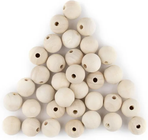 Miniatura 9 de TheBeadChest - Cuentas de madera natural sin terminar (0.394 in, juego de 60)