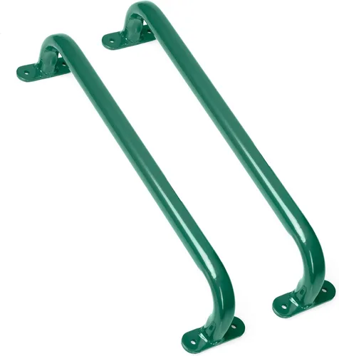 Accesorios de patio de recreo de 17 pulgadas, asas de seguridad de metal, barras de agarre largas verdes para escaleras, gimnasio de la selva,