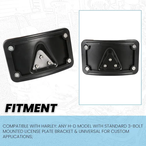Miniatura 2 de ECOTRIC Soporte de placa de matrícula curvada con marco de reemplazo de montaje de placa Harley para 3148