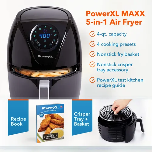 Miniatura 2 de PowerXL Freidora de aire Maxx de 4 cuartos de galón, edición especial 2022, freír con aire extra caliente, cocinar, crujiente, asar, hornear