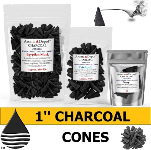 Miniatura 4 de Conos de incienso de carbón sin perfume de 1 pulgada (aprox. 40-50) - Conos de incienso lisos para mezcla de fragancias personalizadas y quemadores