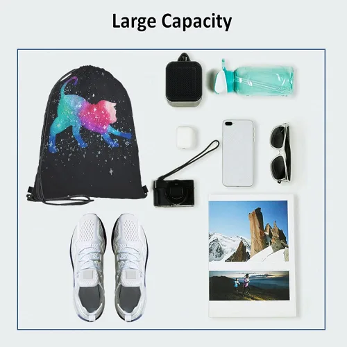Miniatura 3 de Beabes Mochila con cordón de unicornio arcoíris y bolsa de gimnasio con cordón, Multi-a141, Mochilas de viaje