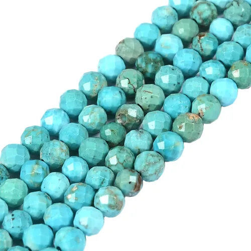 Miniatura 83 de Cuentas redondas facetadas de aguamarina natural de 4mm cuentas sueltas de 16 pulgadas para hacer joyas con cuentas