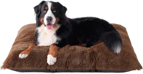 Miniatura 54 de EHEYCIGA Cama Esponjosa para Jaula de Perros Grandes, Almohadilla de Jaula de Piel Sintética Afelpada, Cama Calmante Anti-Ansiedad para Perros Negro