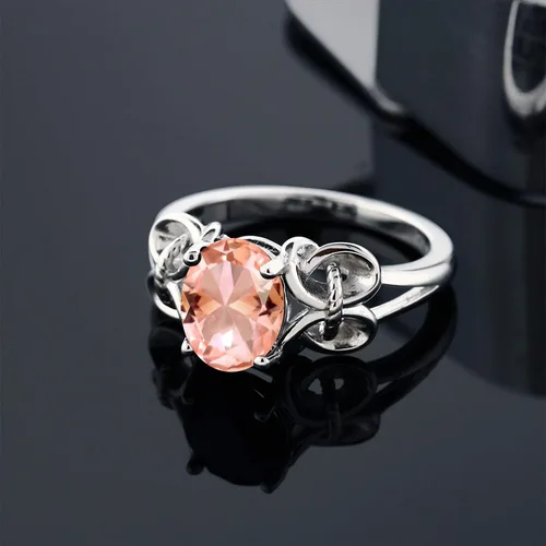 Miniatura 22 de Gem Stone King Anillo de compromiso ovalado con piedra natal para mujer, plata de ley 925, ovalado de 0.354 x 0.276 in, anillo de compromiso