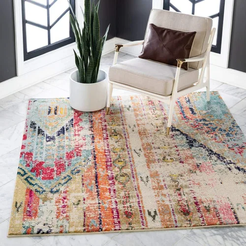 Miniatura 17 de Unique Loom Sedona Collection - Alfombra Yosemite (cuadrado de 5 pies 1 pulgada, multicolor)
