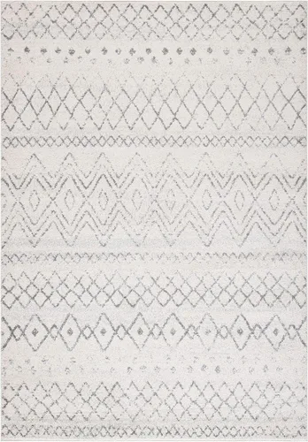 SAFAVIEH Madison Collection - Alfombra decorativa de 2 x 3 pies, color marfil y carbón, diseño marroquí bohemio envejecido, no desprende pelusa y de