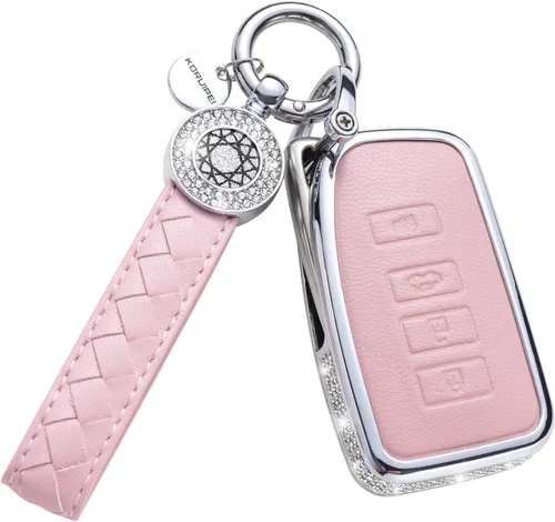 Miniatura 34 de Funda para Llave Honda con Llavero, Carcasa Protectora de Cuero Genuino Rosa con Cristales Compatible con Honda Accord Civic CRV Pilot Odyssey 2022