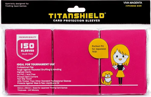 Miniatura 16 de TitanShield (150 funda/amarillo) - Fundas para tarjetas coleccionables de tamaño japonés para Yu-Gi-Oh, Cardfight! Vanguard y más
