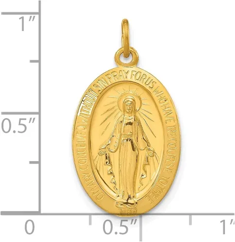 Miniatura 3 de Colgante de plata de ley y medalla milagrosa chapada en oro
