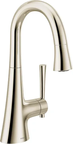 Miniatura 7 de Moen 6126SRS Kurv Collection - Grifo de barra desplegable de una manija con limpieza eléctrica con reflejo, acero inoxidable