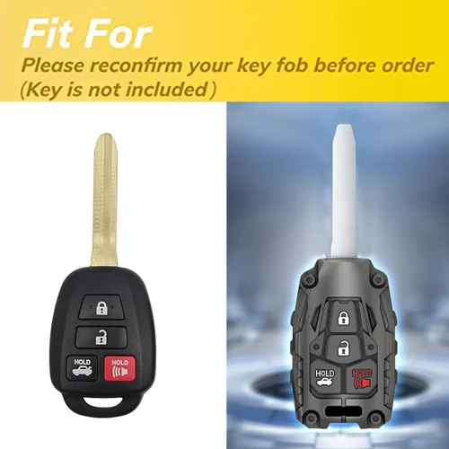 Miniatura 3 de Carcasa de repuesto para llave de control remoto sin llave para Toyota Camry Corolla Rav4 Tacoma Highlander Avalon Venza (negro)