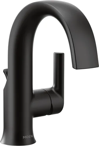 Miniatura 8 de Moen Colección Doux de Cromo Grifo monomando de arco alto con flujo laminar para baño, llave moderna para lavabo de baño, S6910