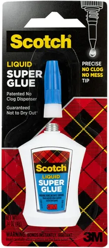 Miniatura 2 de Scotch Super Glue líquido, 0.14 onzas, paquete de 6, transparente, aplicador de precisión, control patentado de gotas, resistente a obstrucciones