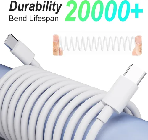Miniatura 3 de Cargador para iPhone, paquete de 2 bloques de carga rápida USB C de 20 W con 2 cables USB-C a C de 6 pies para iPhone 17 16 15 Plus/Pro/Pro Max/iPad