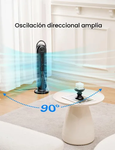 Miniatura 5 de OmniBreeze Ventilador de torre eléctrico manual, de 28 pulgadas, 3 velocidades con oscilación, control mecánico, ventiladores de piso sin aspas