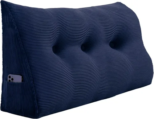 Miniatura 21 de Almohada de cuña gruesa de 14 libras tamaño King para cabecero, posicionador de cuerpo, almohada de lectura triangular para sentarse en la cama