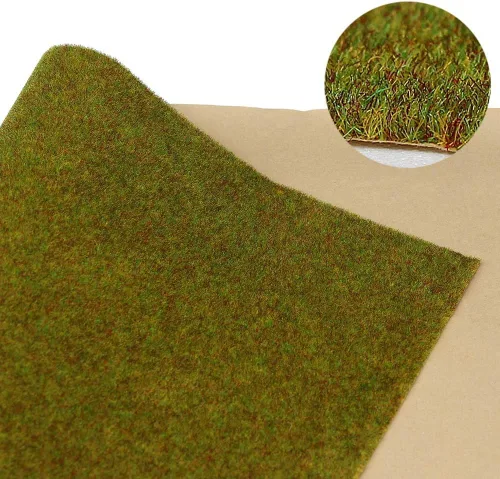 Miniatura 2 de CP135 Alfombrilla de Hierba Artificial para Modelos de Trenes Verde Amarillo Otoño Tardío 40 x 100cm o 15.7"x 39" para Decoración, Paisaje