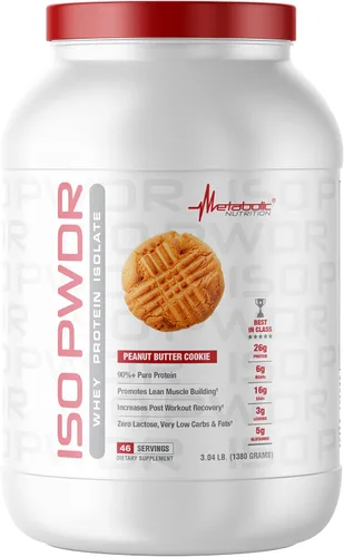 Miniatura 13 de Metabolic Nutrition Proteína de suero Isolate ISO PWDR Butter Pecan Cookie, 3.04 libras, 23 porciones, 0.86 oz de proteína, digestión rápida, cero
