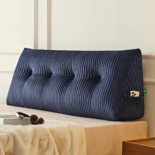 Miniatura 9 de Z-hom Almohada de cuña grande para cabecero, almohada triangular para cabecero tamaño king, almohada de lectura para cama con una almohada enrollada