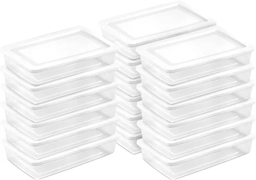 Miniatura 10 de Sterilite Paquete de 8 contenedores apilables con tapa, diseño de plástico transparente, 90 cuartos de galón