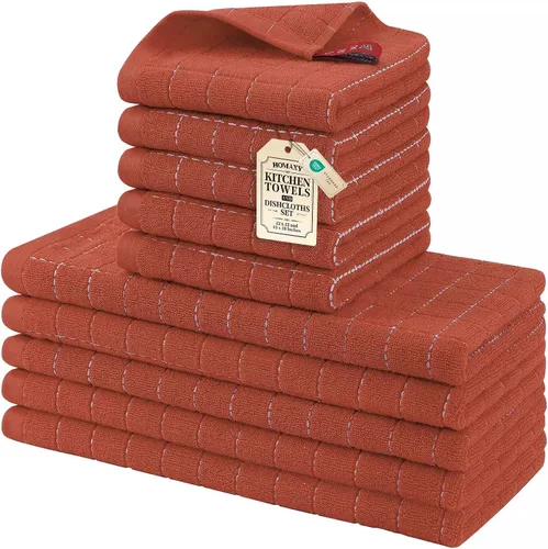 Miniatura 70 de Homaxy Juego de 8 toallas de cocina y paños de cocina, 12 x 12 y 13 x 28 pulgadas, juego de 8 toallas de cocina de rizo de algodón a granel, diseño